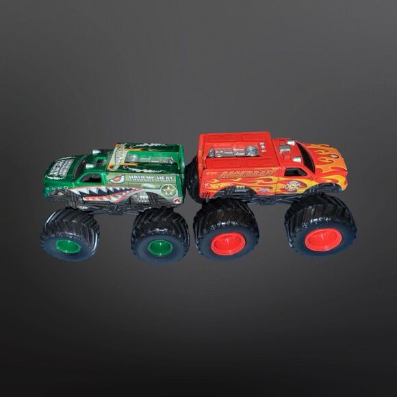 Y2K Hot Wheels Monster Jam Haulin Heat & Backdraft Die Cast  Monster Trucks 1:64 - Picture 3 of 9